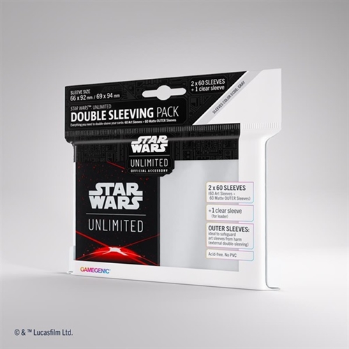 Star Wars Unlimited Art Double Sleeving Pack (2x 60 +1 stk) - Space Red - Gamegenic